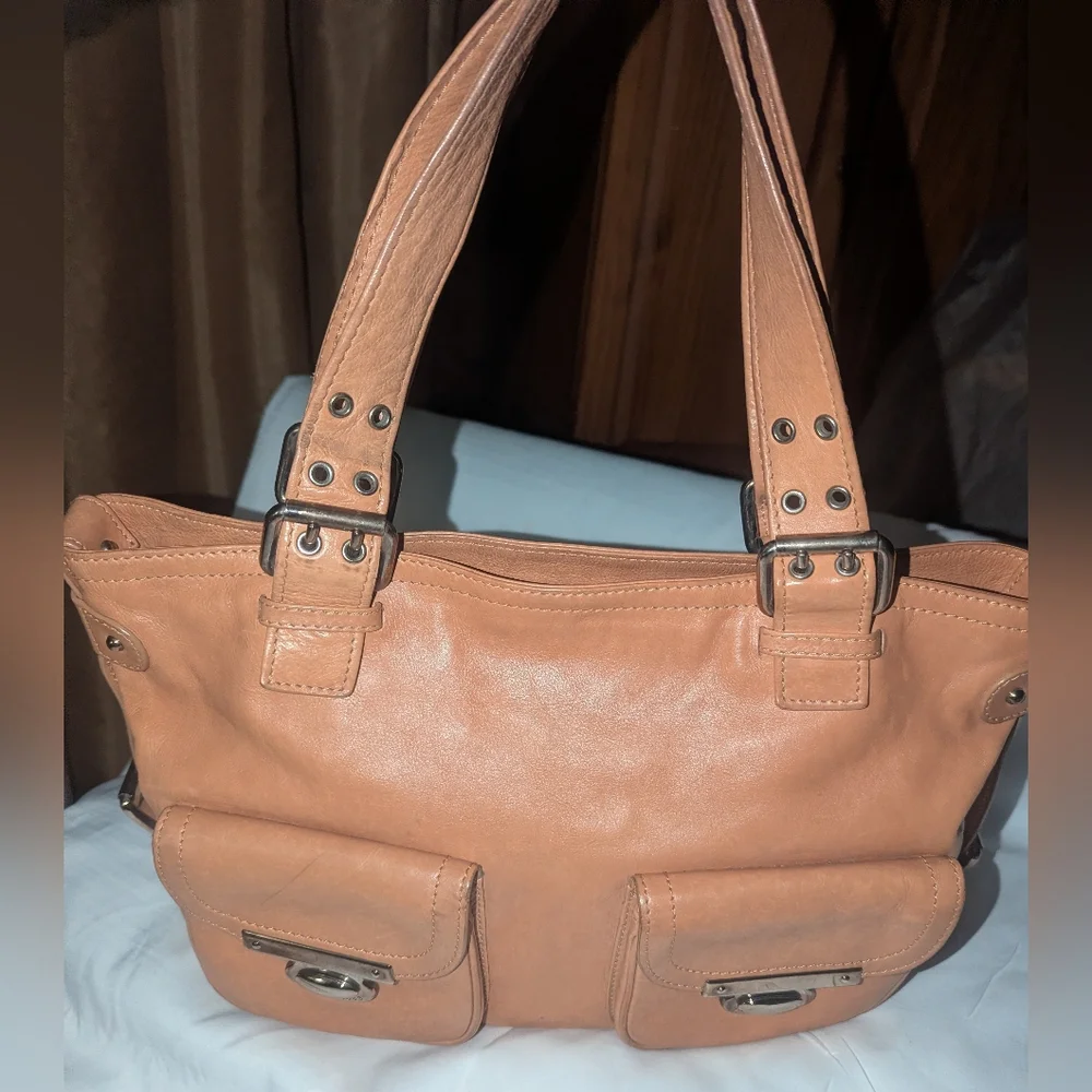 Marc Jacobs Vintage Y2K Stella Tan Leather Bag with Silver Clasp